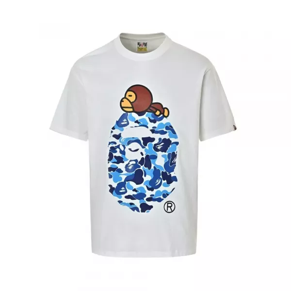 베이프 카모 유인원 헤드 프린트 반소매 티셔츠