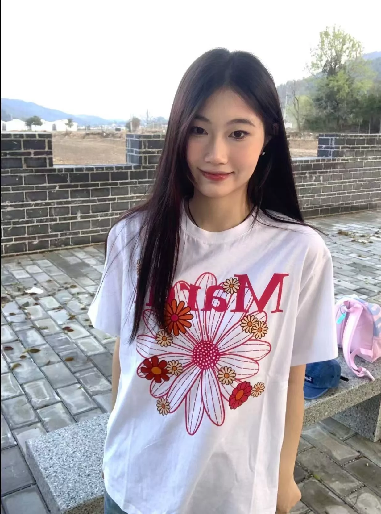 마르디메크르디 플라워 데이지 프린트 반소매 티셔츠 상세 이미지 11