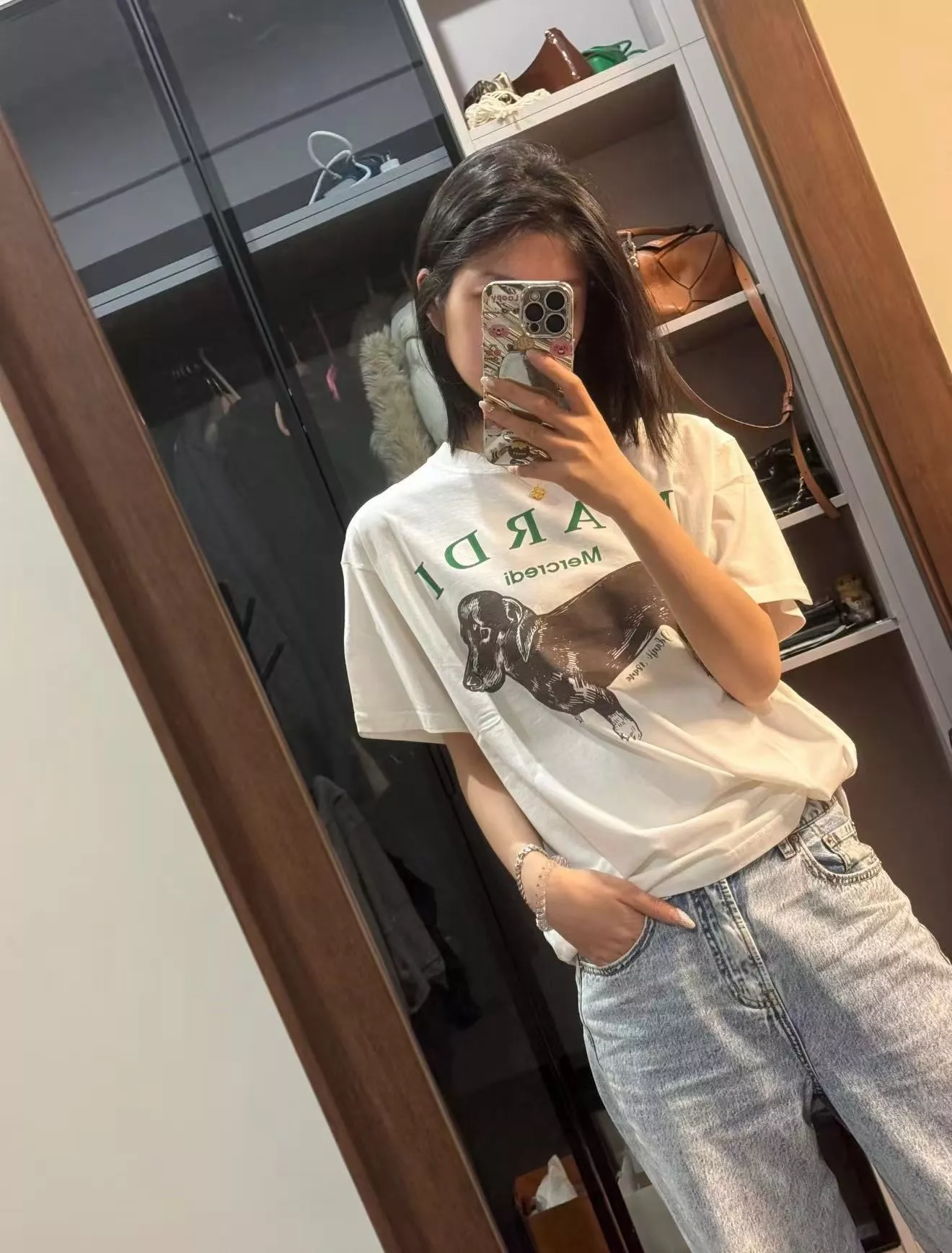 마르디메크르디 닥스훈트 프린트 반소매 티셔츠 상세 이미지 12