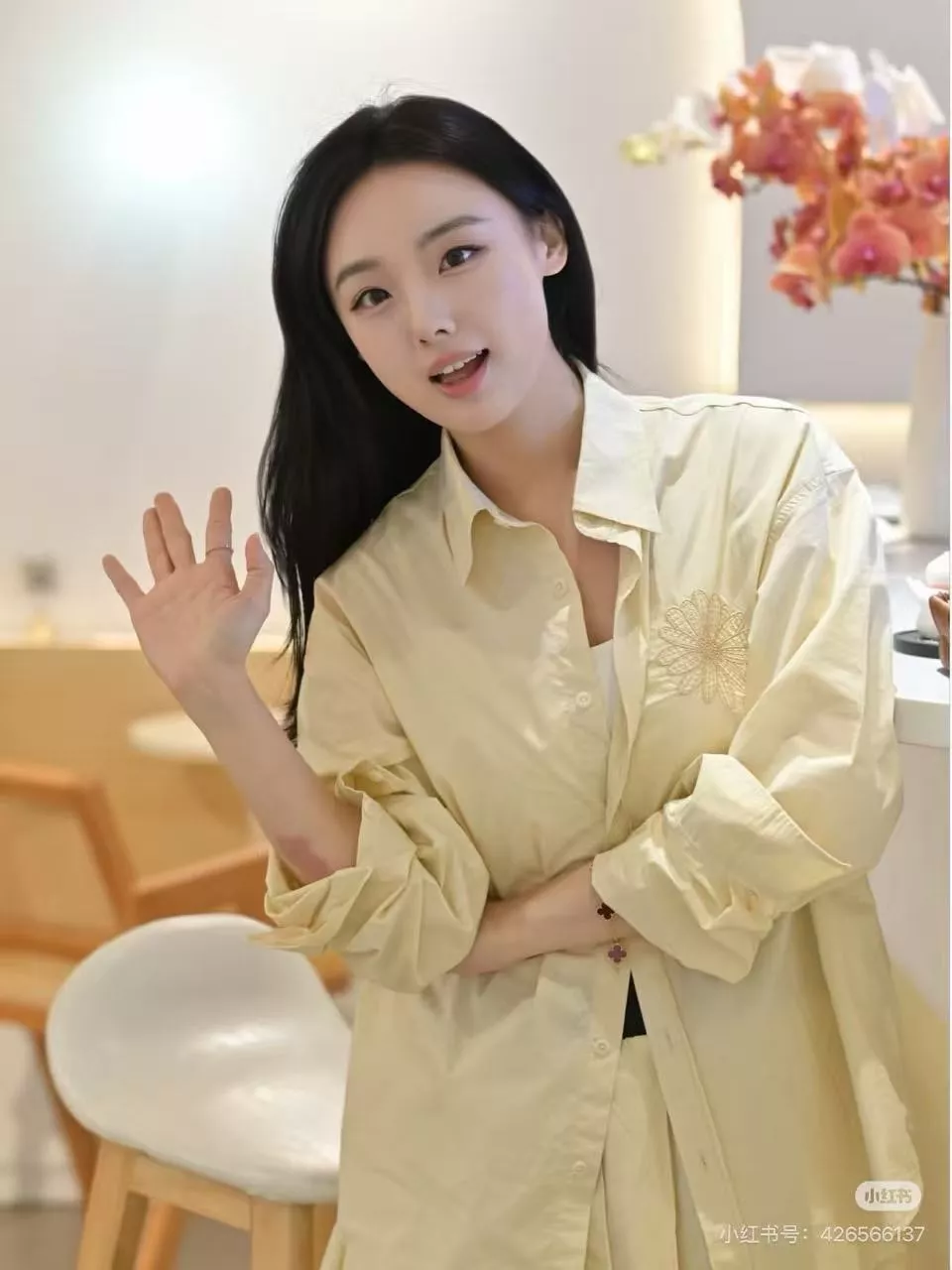 마르디메크르디 마카롱 시리즈 데이지 자수 긴소매 셔츠 상세 이미지 15