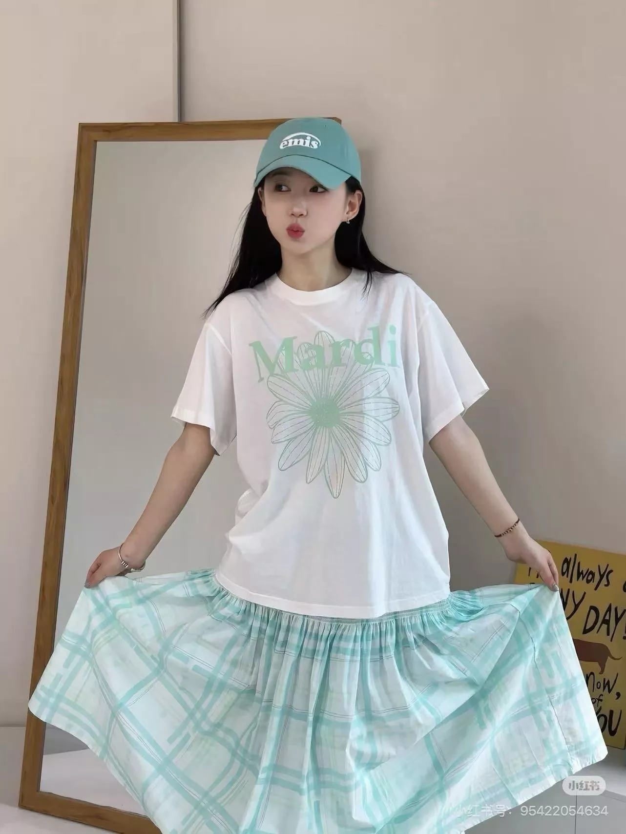 마르디메크르디 플라워 그래픽 루즈핏 반소매 티셔츠 상세 이미지 16