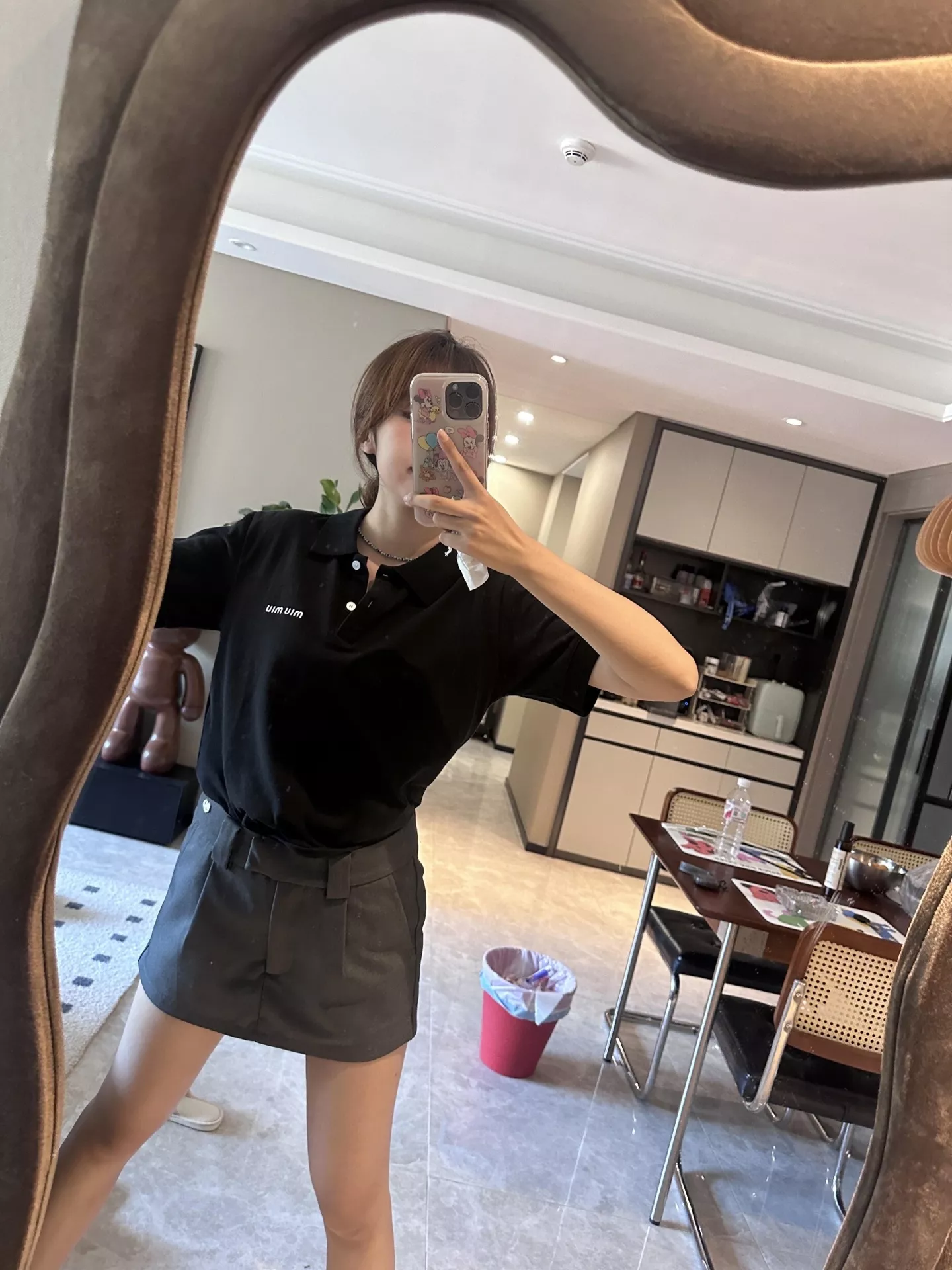 미우미우 로고 자수 폴로 반소매 티셔츠 상세 이미지 19