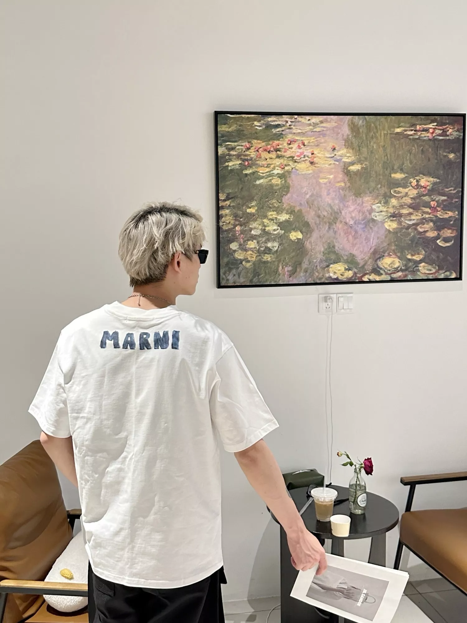 마르니 손그림 그래픽 고래 프린트 반소매 티셔츠 상세 이미지 16