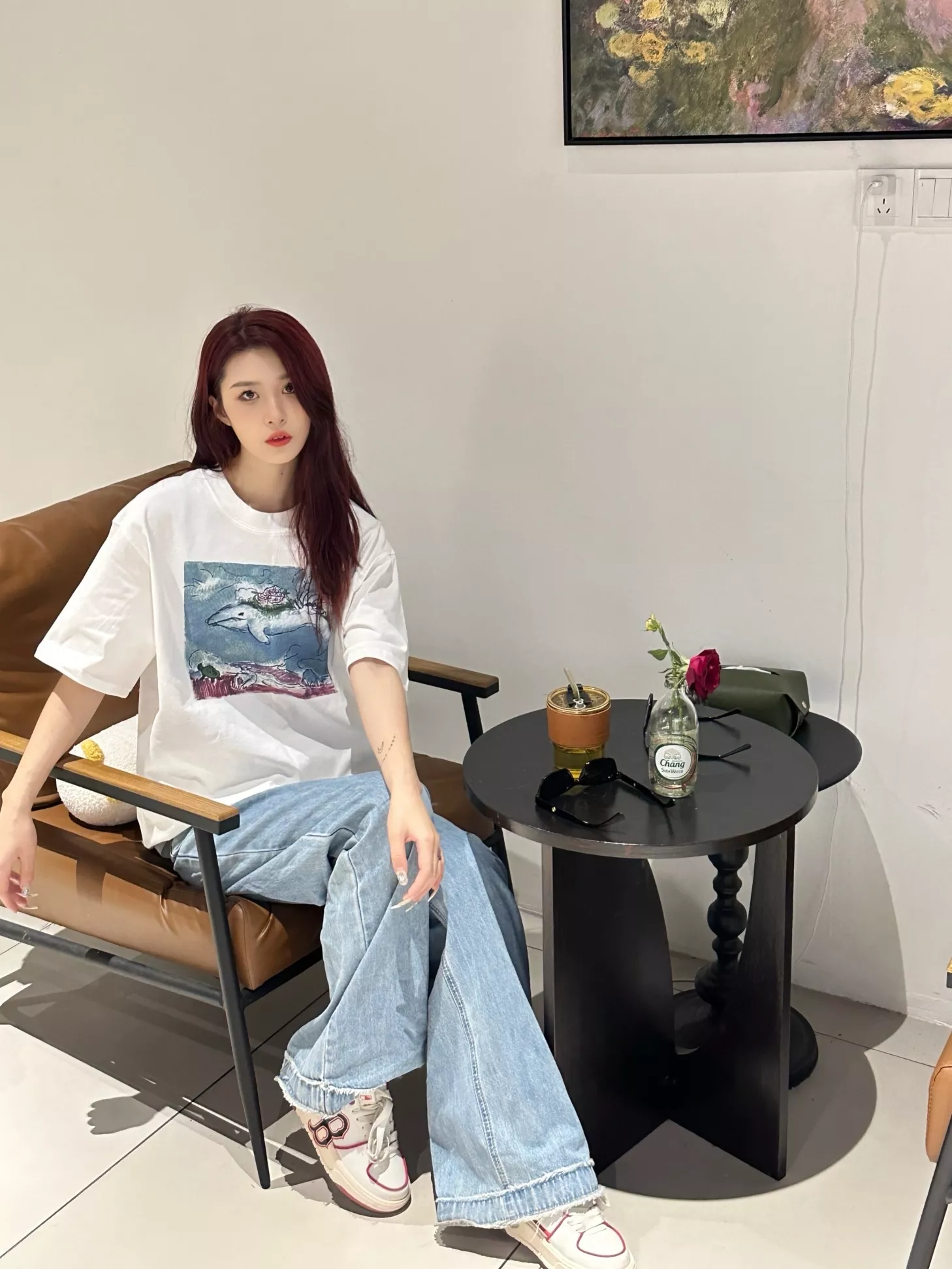 마르니 손그림 그래픽 고래 프린트 반소매 티셔츠 상세 이미지 12