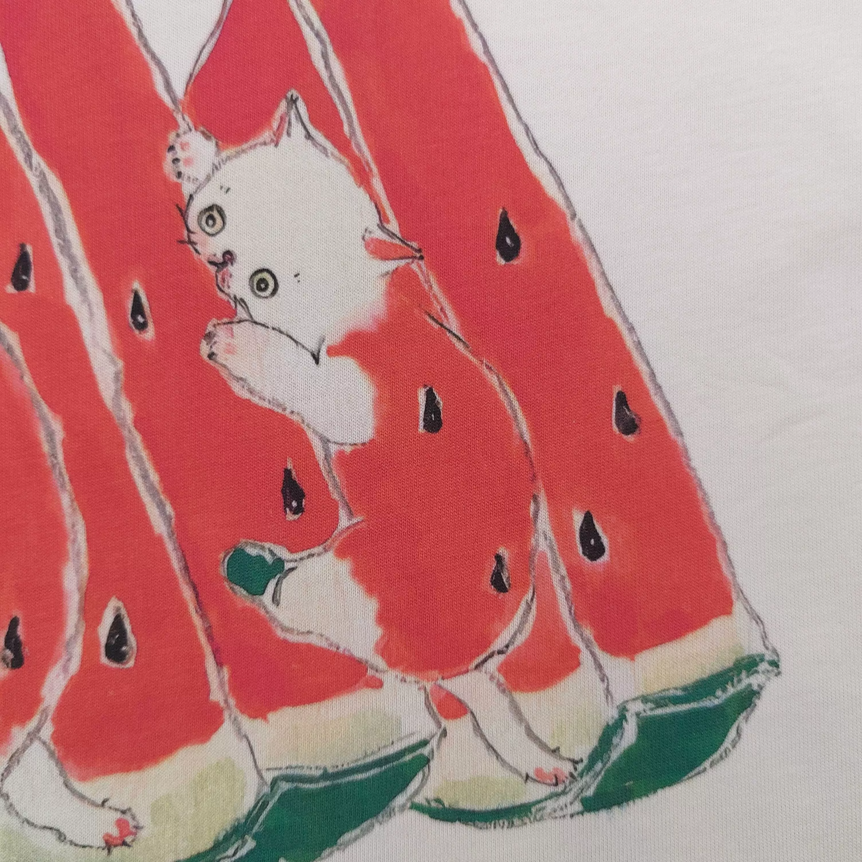 구찌 고양이 수박 그래픽 로고 프린트 반소매 티셔츠 상세 이미지 6