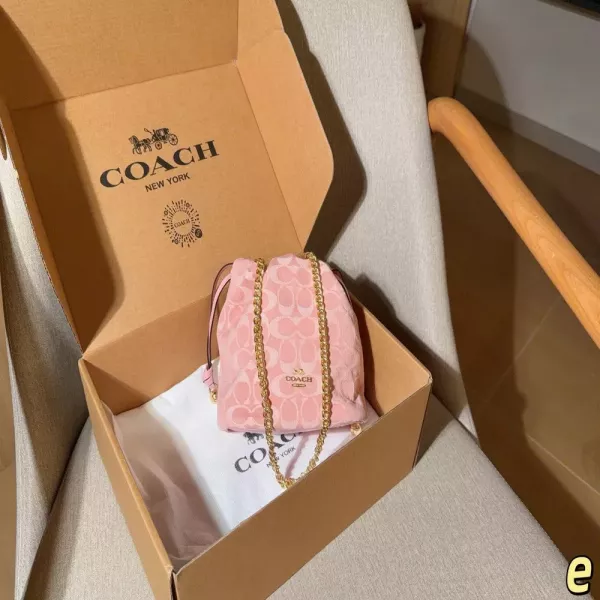 코치 데님 체인 미니 버킷백