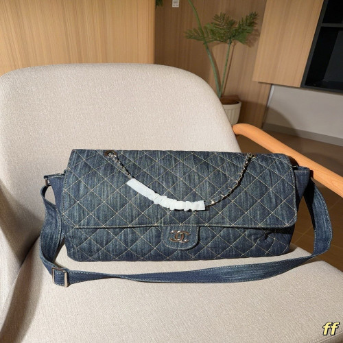샤넬 데님 공항 스타일 숄더백