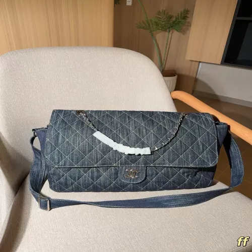 샤넬 데님 공항 스타일 숄더백