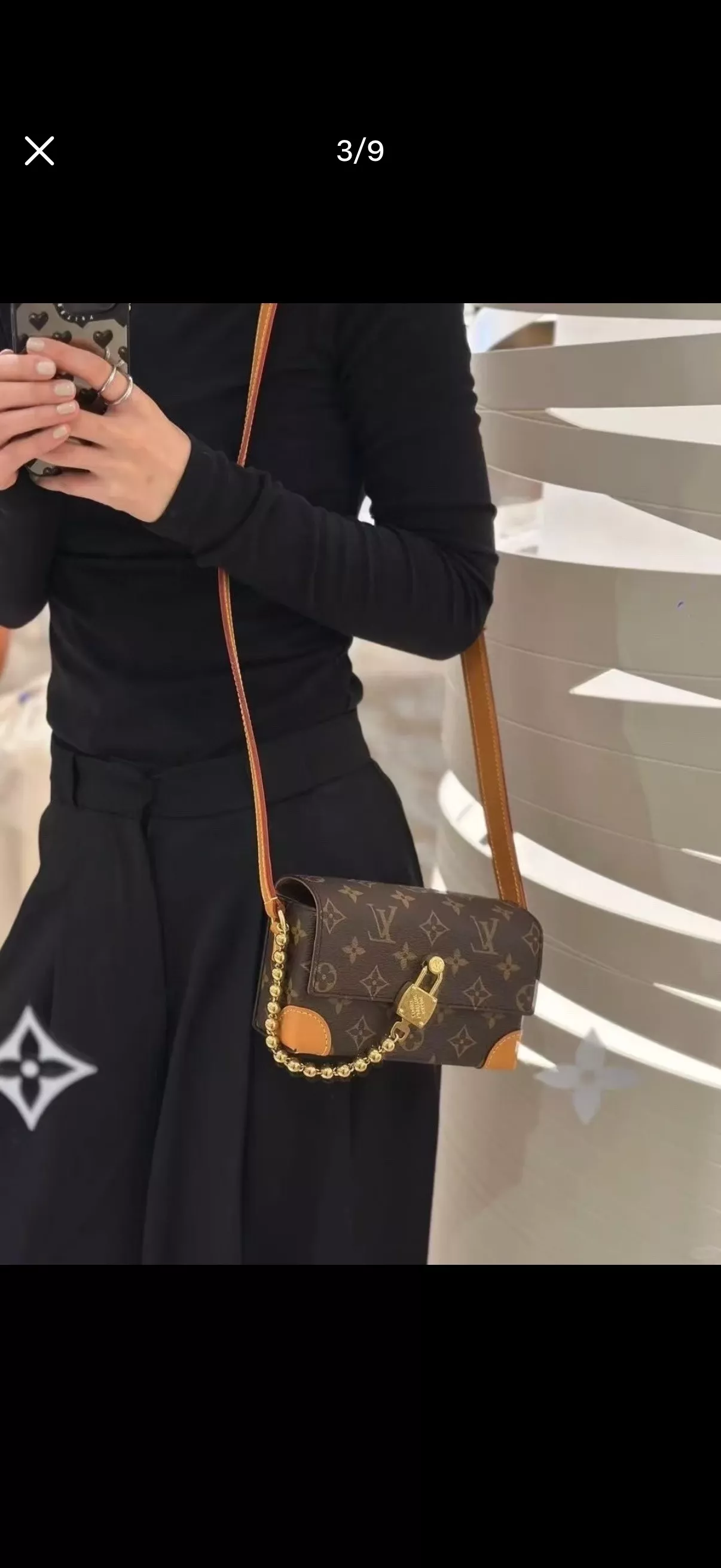 루이비통 체인 장식 스티머 박스형 휴대폰백 상세 이미지 11