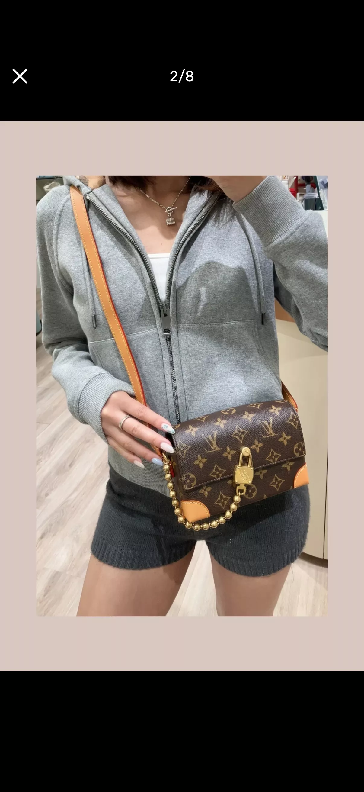 루이비통 체인 장식 스티머 박스형 휴대폰백 상세 이미지 10