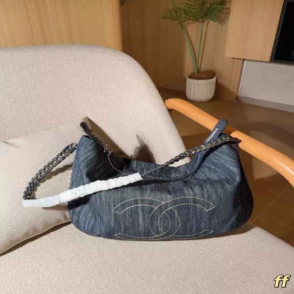 샤넬 데님 체인 숄더 쇼핑백