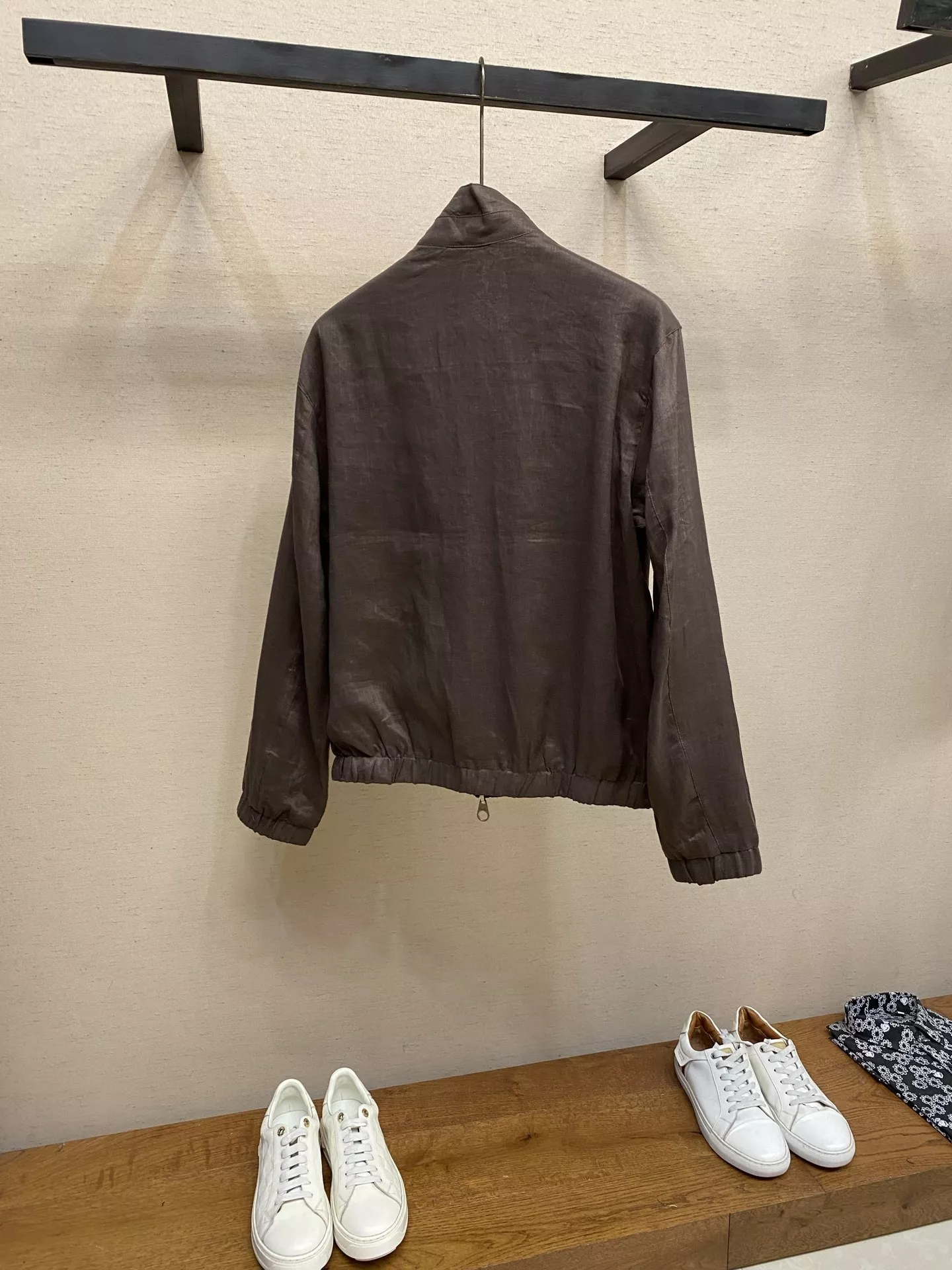 로로피아나 양면 착용이 가능한 린넨 보머 스타일 집업 재킷 상세 이미지 3