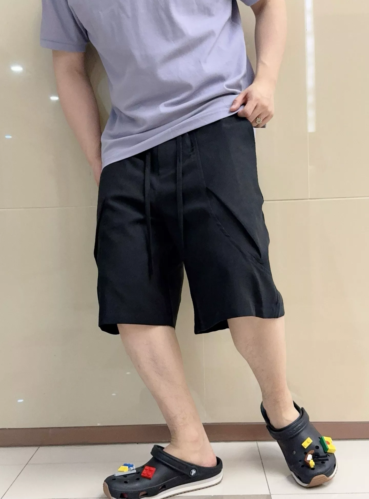 에르메스 린넨 혼방 와이드 캐주얼 반바지 상세 이미지 8