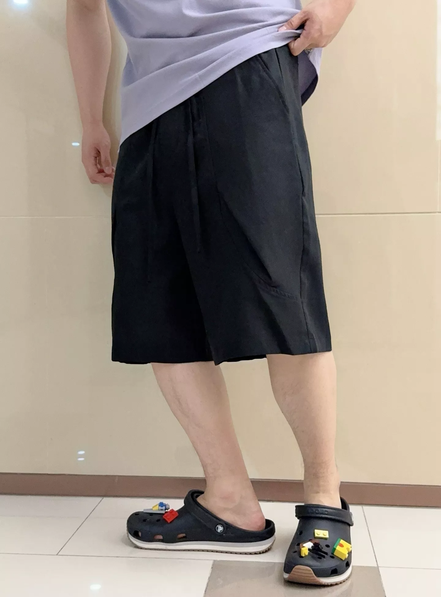 에르메스 린넨 혼방 와이드 캐주얼 반바지 상세 이미지 9