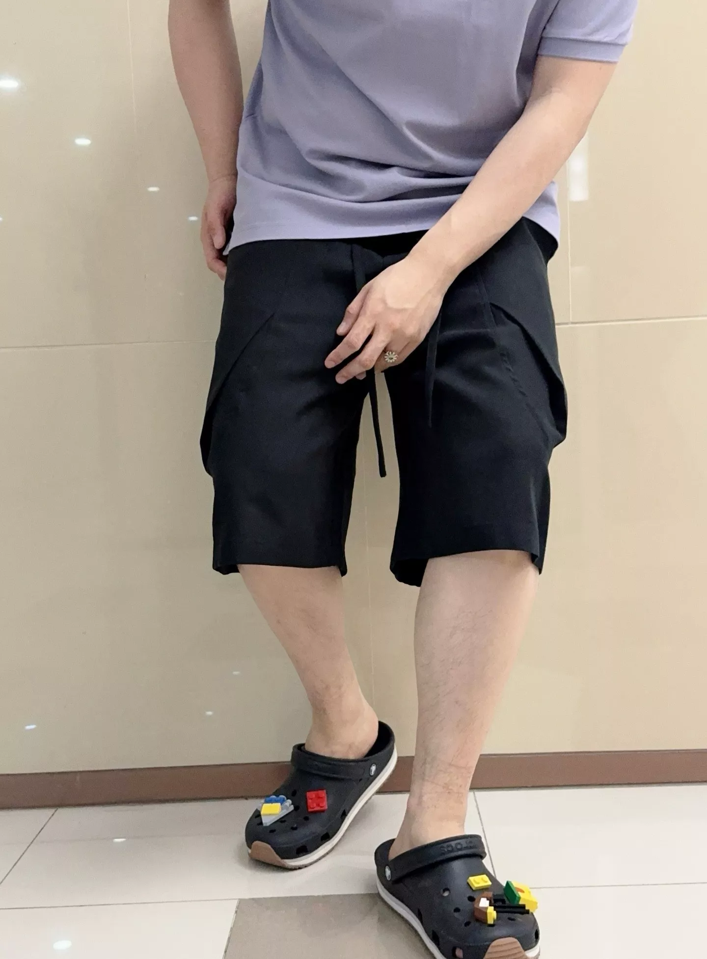 에르메스 린넨 혼방 와이드 캐주얼 반바지 상세 이미지 11