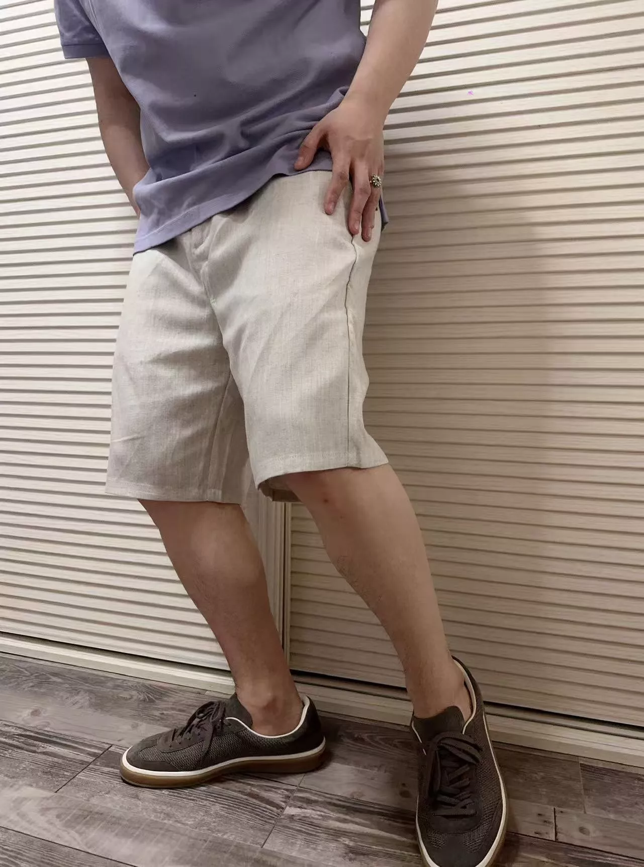 제냐 공로 자수 린넨 라이오셀 혼방 쇼츠 상세 이미지 10