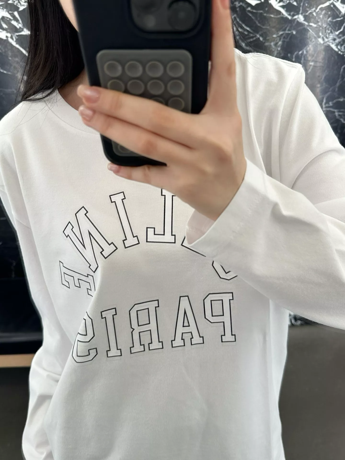 셀린느 파리 레터링 긴소매 티셔츠 상세 이미지 18