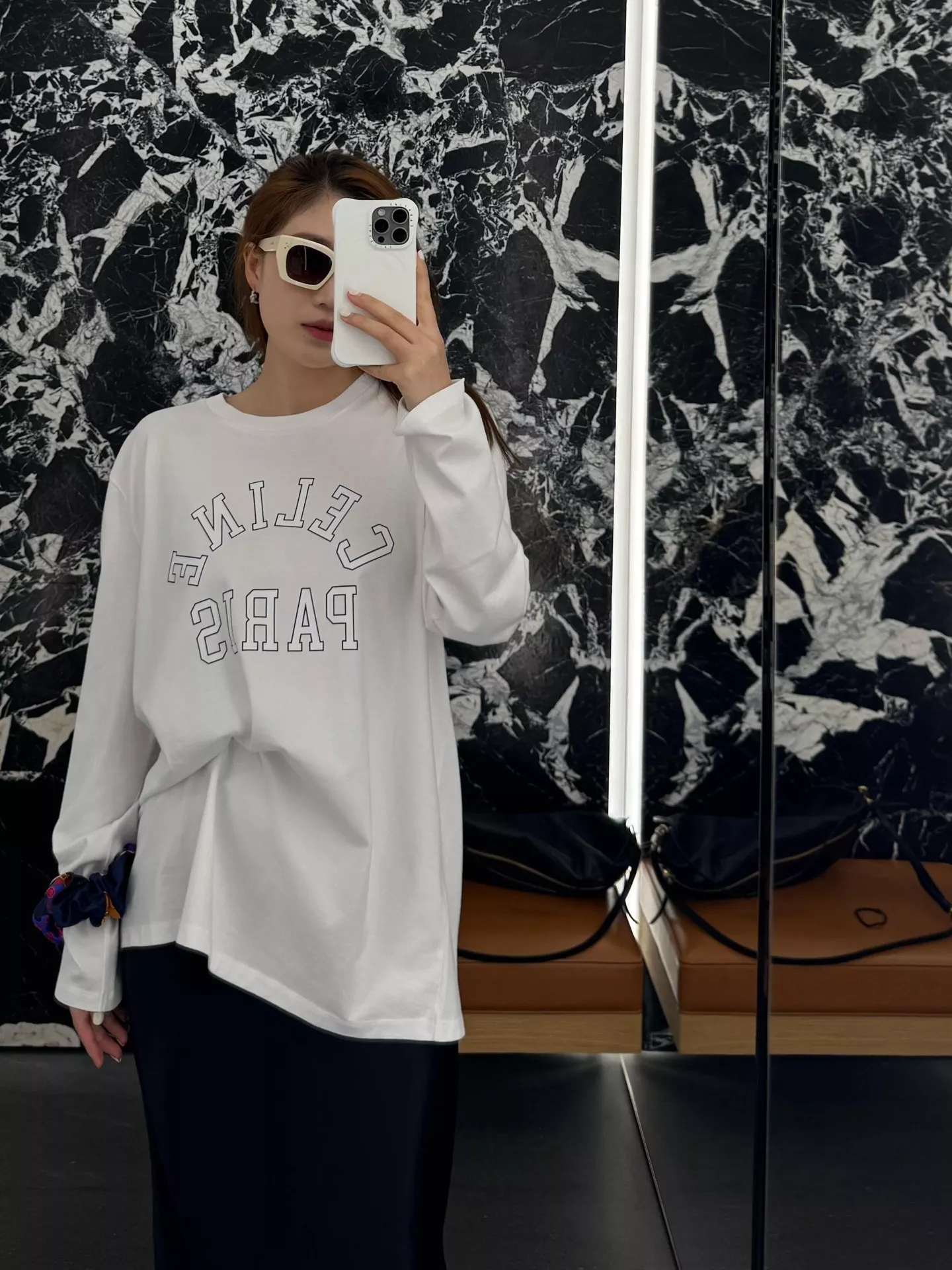 셀린느 파리 레터링 긴소매 티셔츠 상세 이미지 16