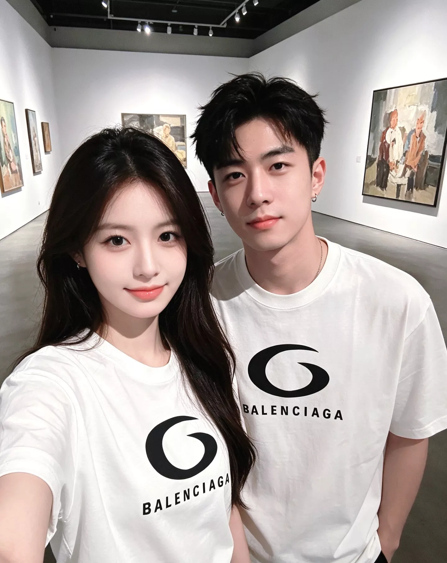 발렌시아가 원형 실리콘 로고 프린트 반소매 티셔츠 상세 이미지 19