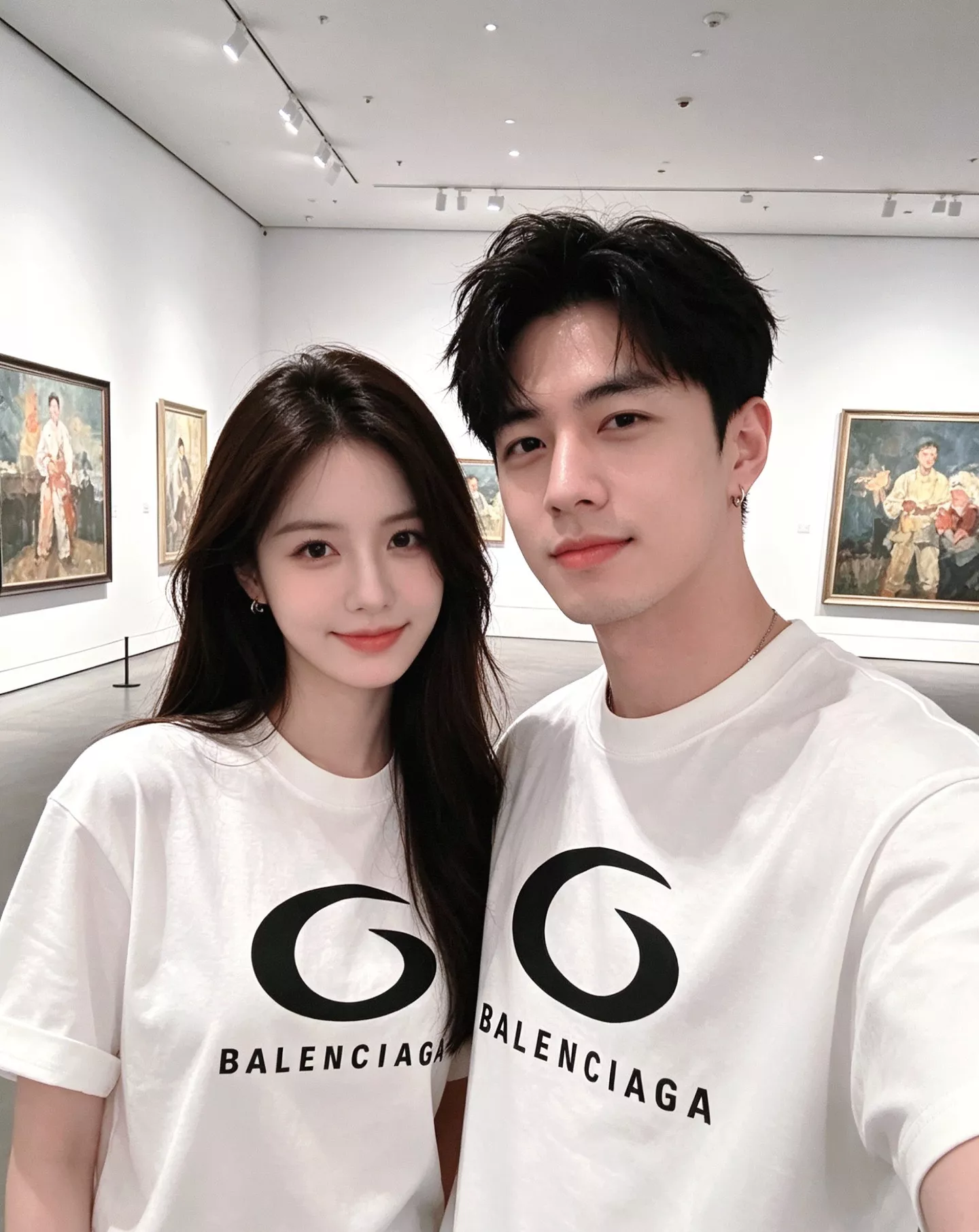 발렌시아가 원형 실리콘 로고 프린트 반소매 티셔츠 상세 이미지 17