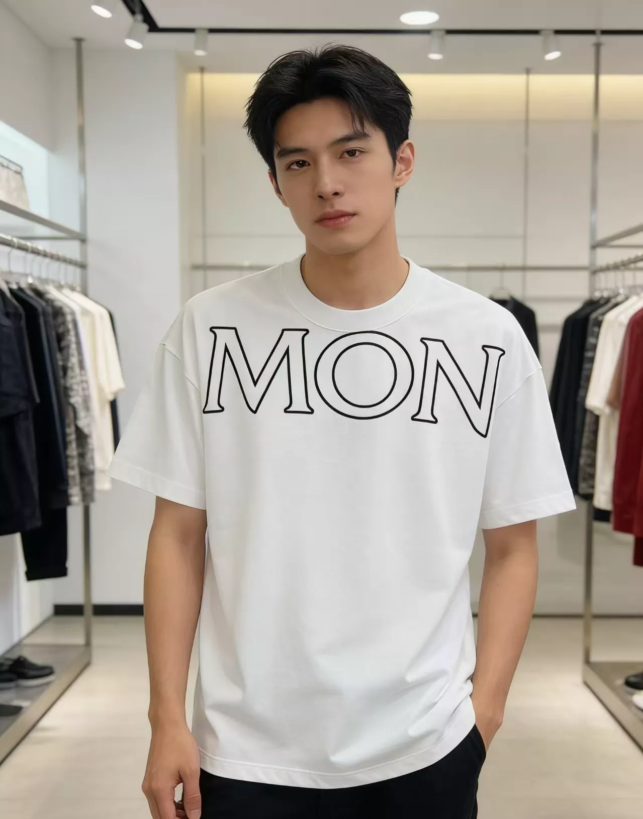 몽클레어 로고 프린트 반소매 티셔츠 상세 이미지 11