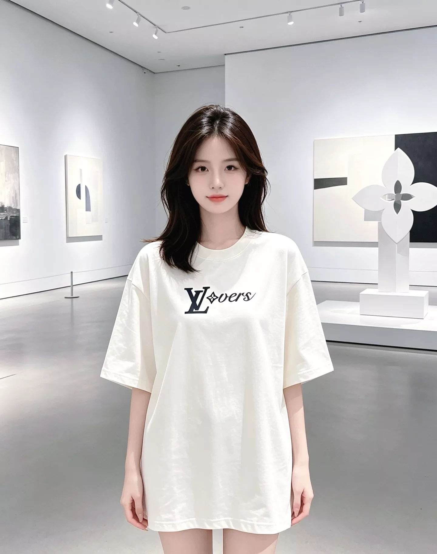 루이비통 레터 로고 프린트 반소매 티셔츠 상세 이미지 13