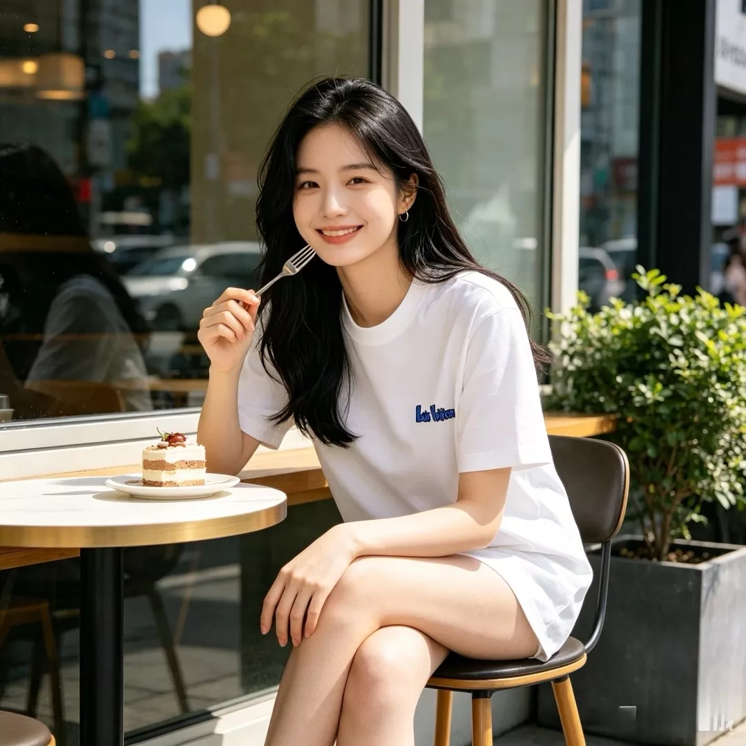 루이비통 블루 화이트 그래피티 로고 앞뒤 프린팅 반소매 티셔츠 상세 이미지 11