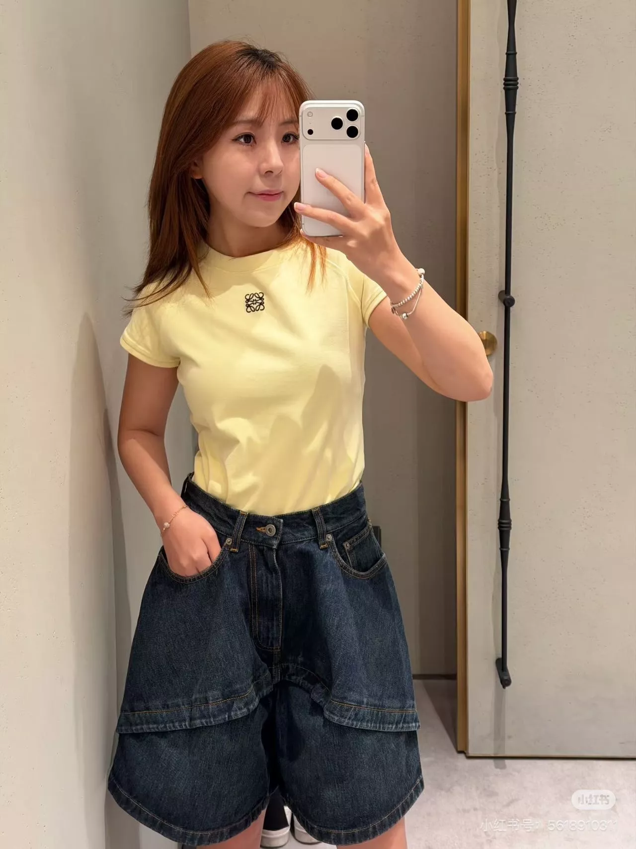로에베 하이웨이스트 데님 와이드 하프 팬츠 상세 이미지 49