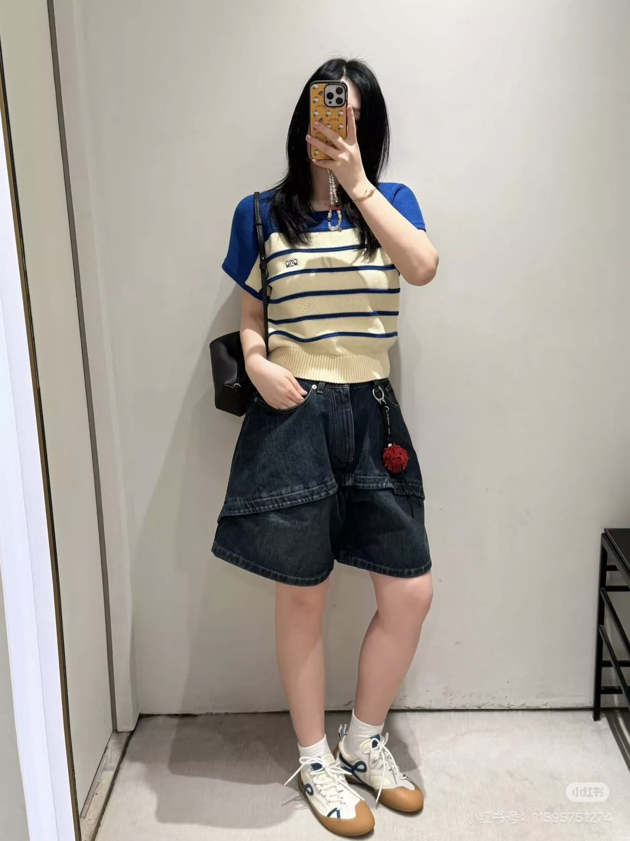 로에베 하이웨이스트 데님 와이드 하프 팬츠 상세 이미지 22