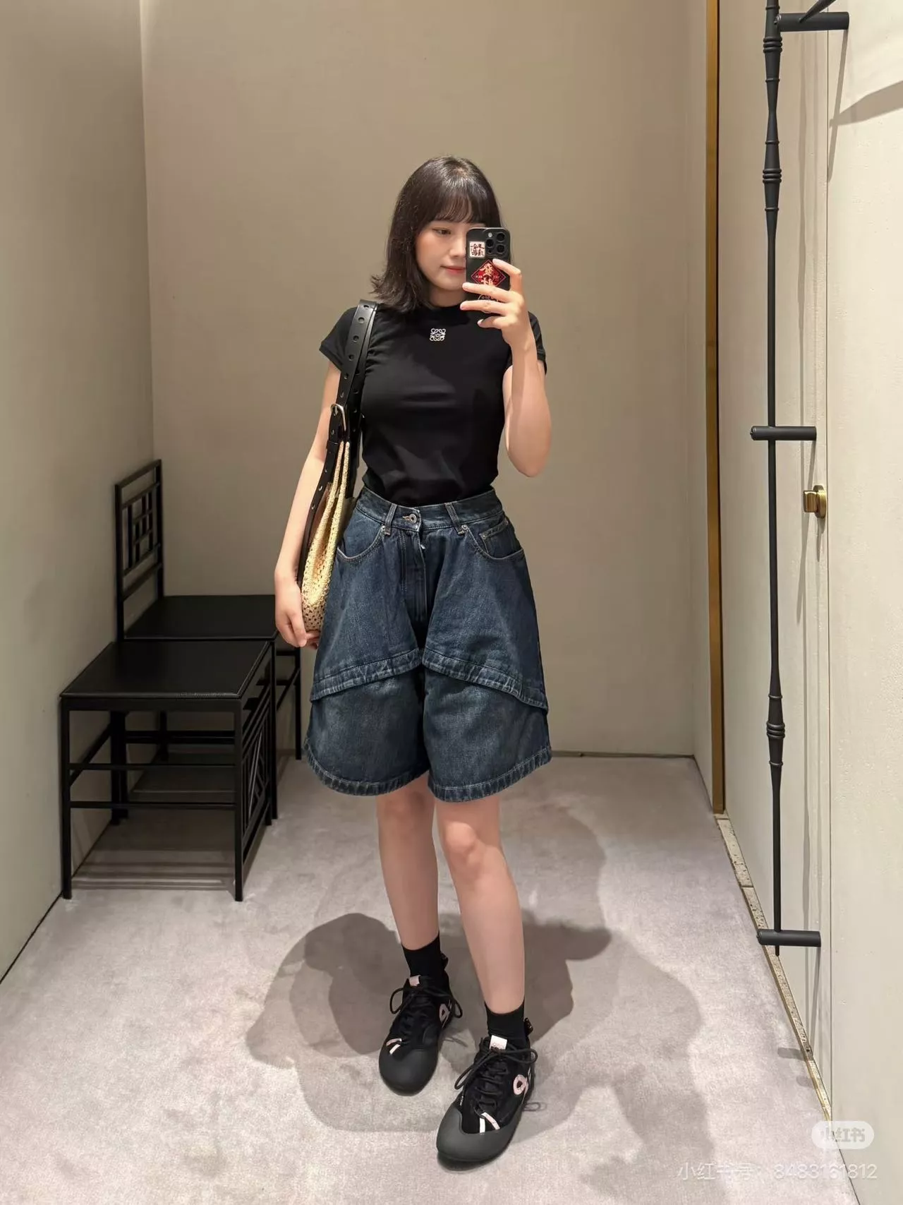 로에베 하이웨이스트 데님 와이드 하프 팬츠 상세 이미지 28