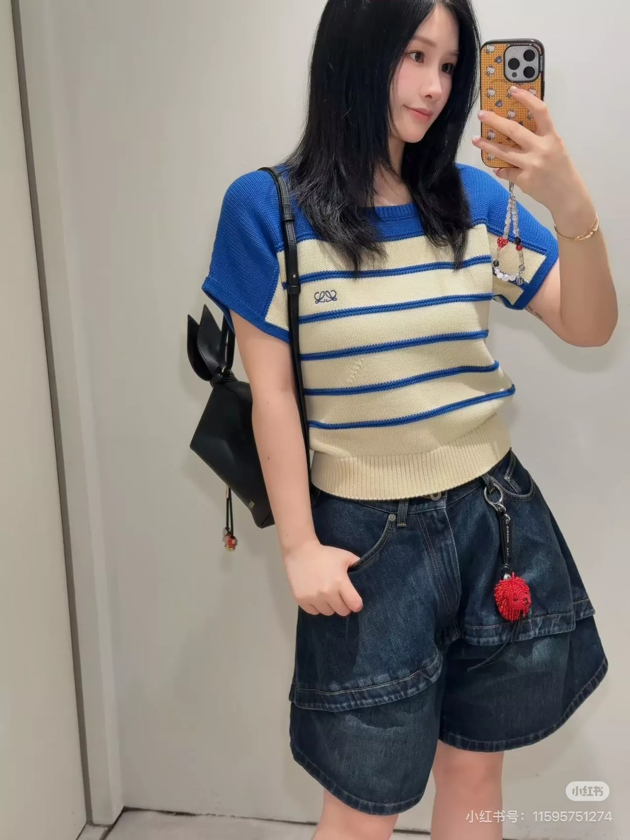 로에베 하이웨이스트 데님 와이드 하프 팬츠 상세 이미지 23