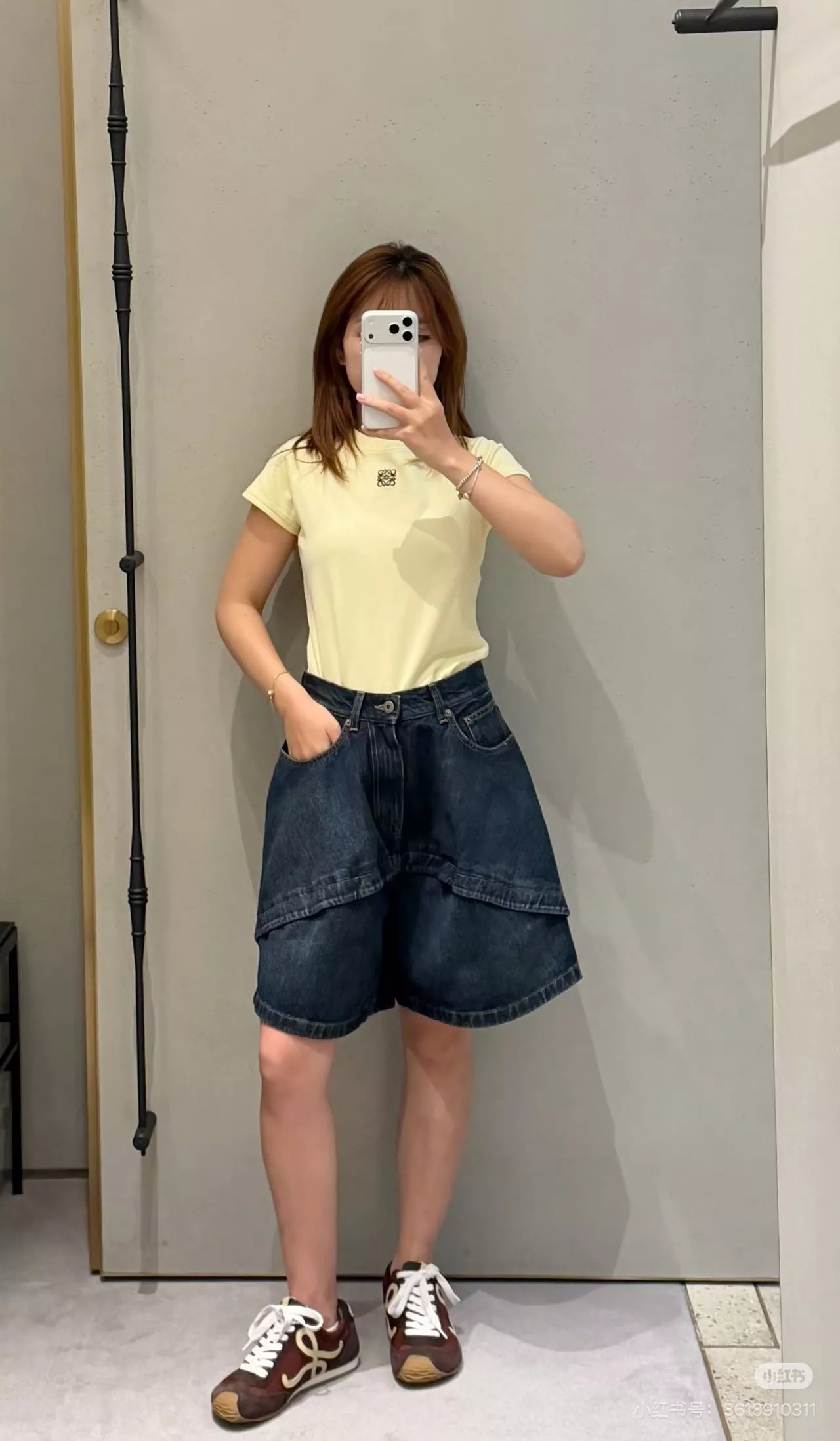로에베 하이웨이스트 데님 와이드 하프 팬츠 상세 이미지 50