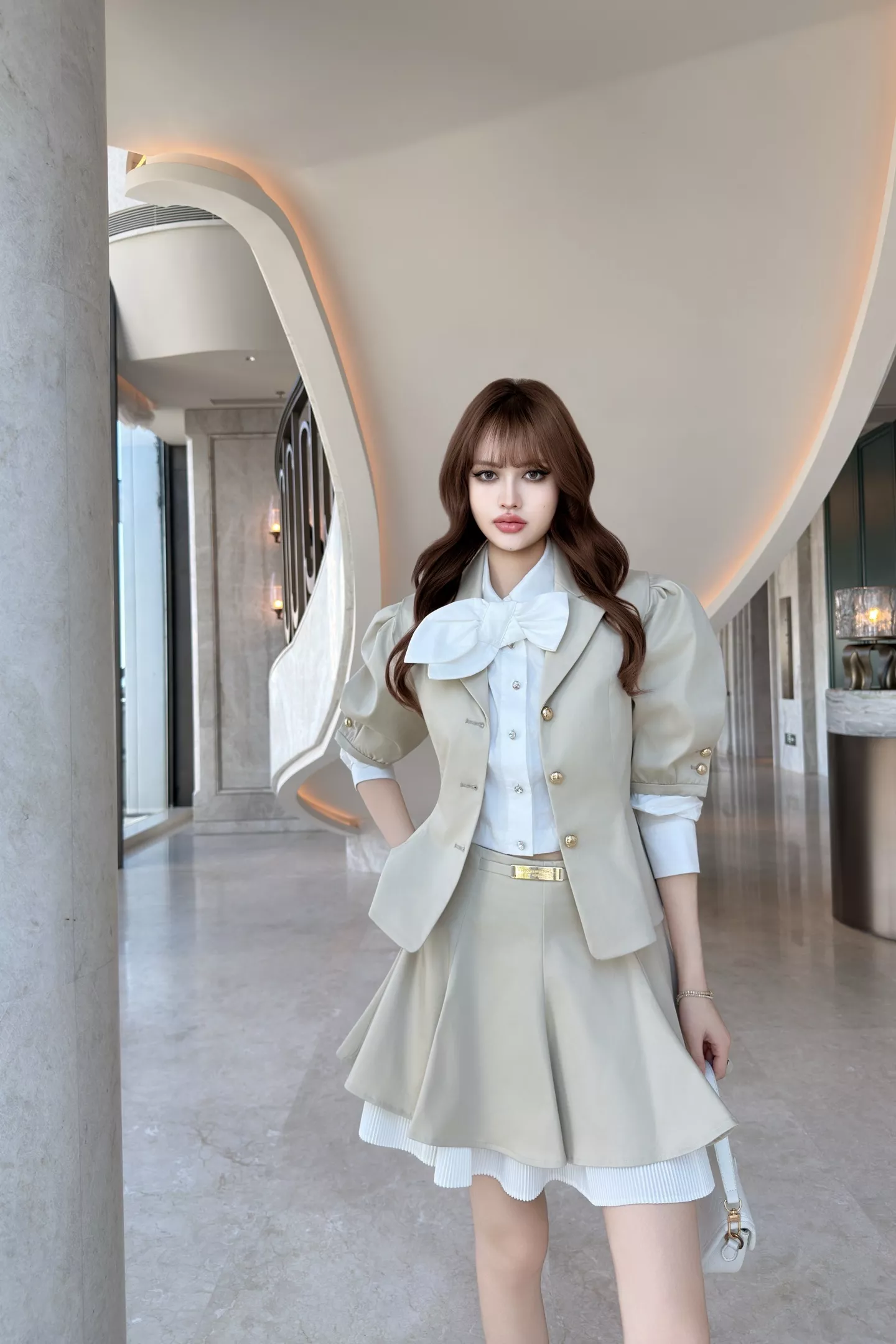 로에베 더블 레이어 플리츠 미니 스커트 상세 이미지 45