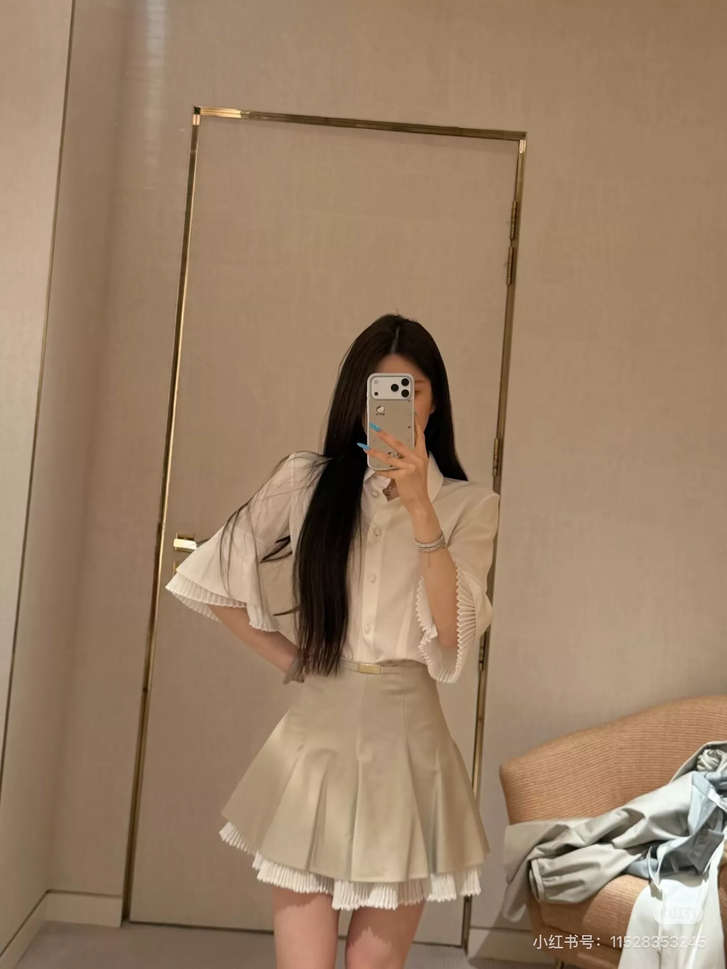 로에베 더블 레이어 플리츠 미니 스커트 상세 이미지 28