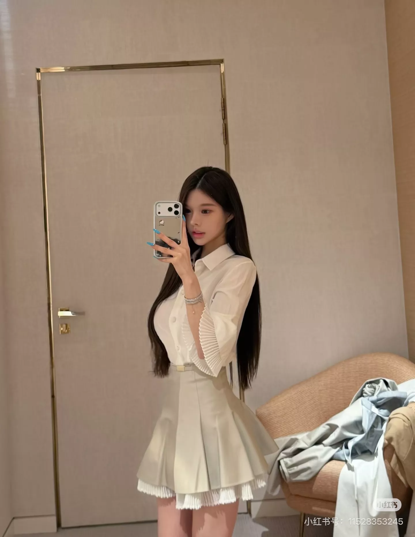 로에베 더블 레이어 플리츠 미니 스커트 상세 이미지 29