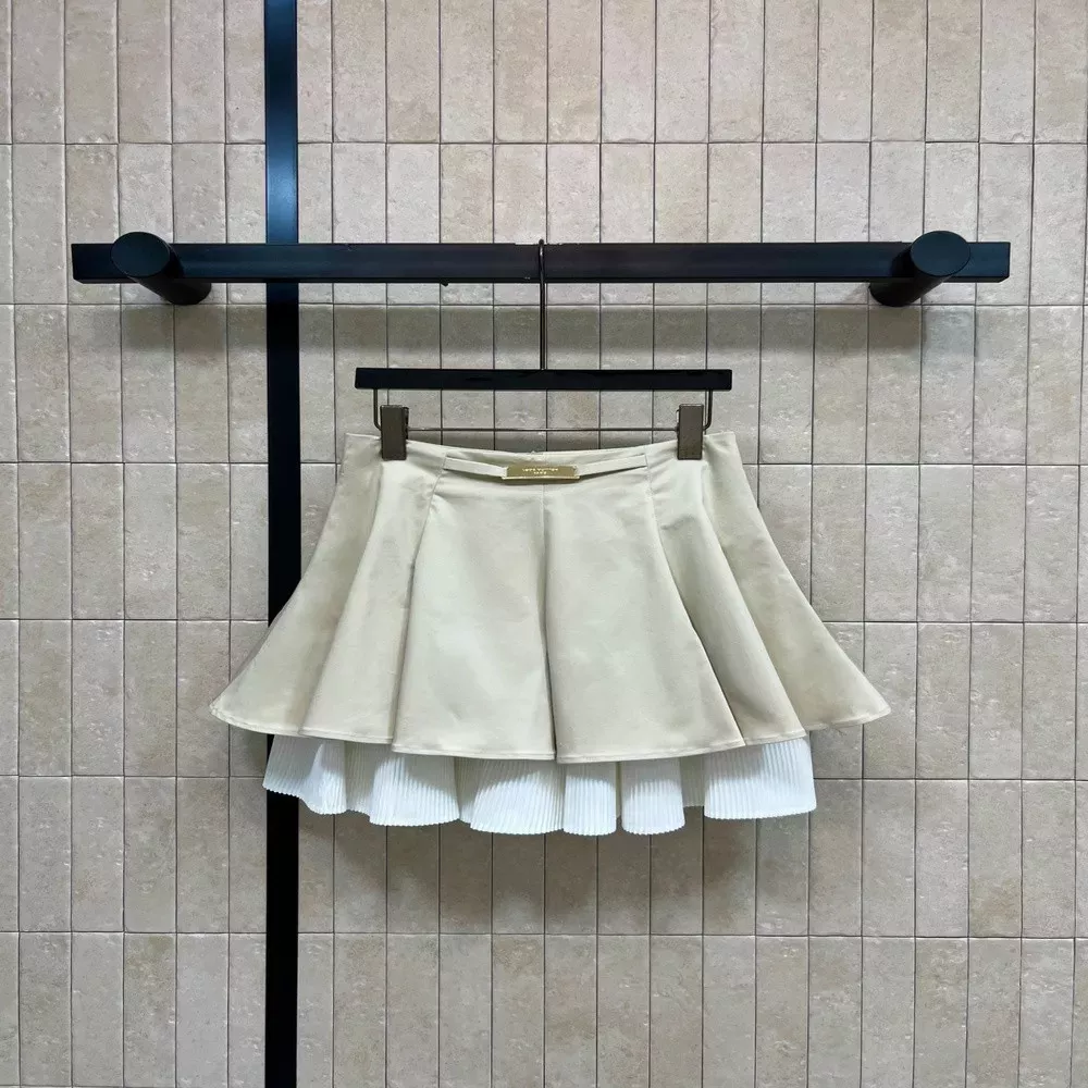 로에베 더블 레이어 플리츠 미니 스커트