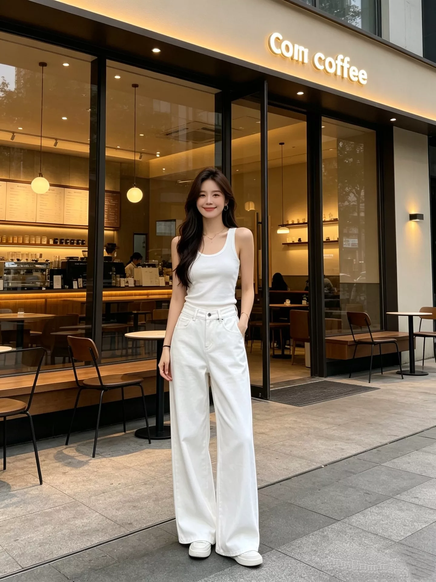 셀린느 화이트 스트레이트 데님 팬츠 상세 이미지 11