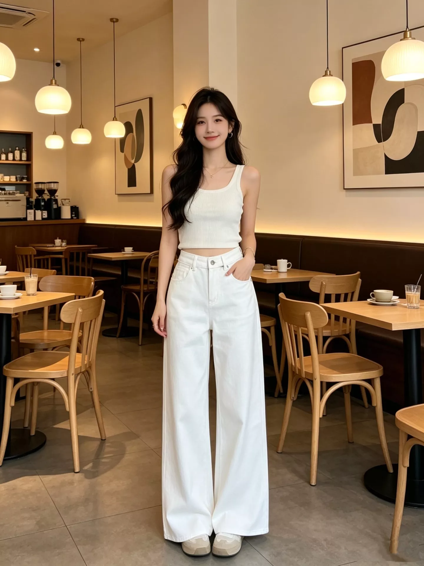 셀린느 화이트 스트레이트 데님 팬츠 상세 이미지 12