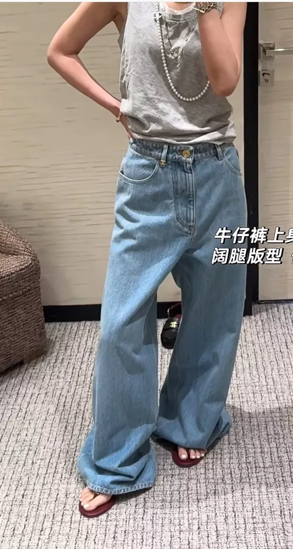 셀린느 하이웨이스트 와이드 데님 팬츠 상세 이미지 12