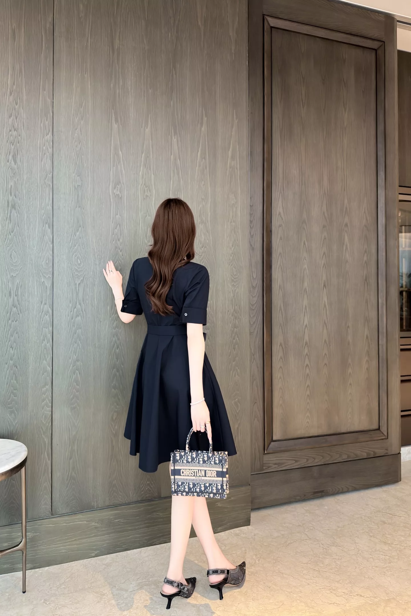 디올 반소매 셔츠 스타일 원피스 상세 이미지 22