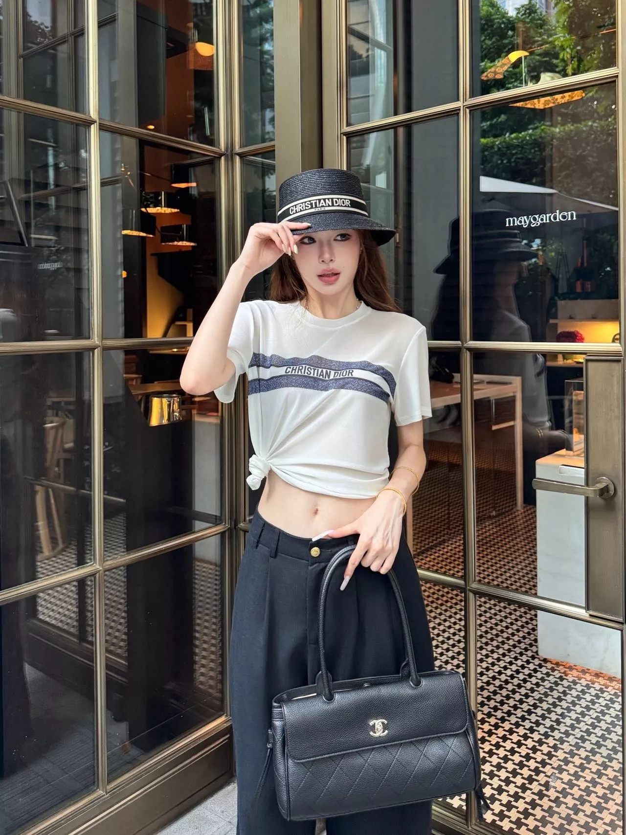 디올 린넨 하이웨이스트 와이드 팬츠 상세 이미지 16
