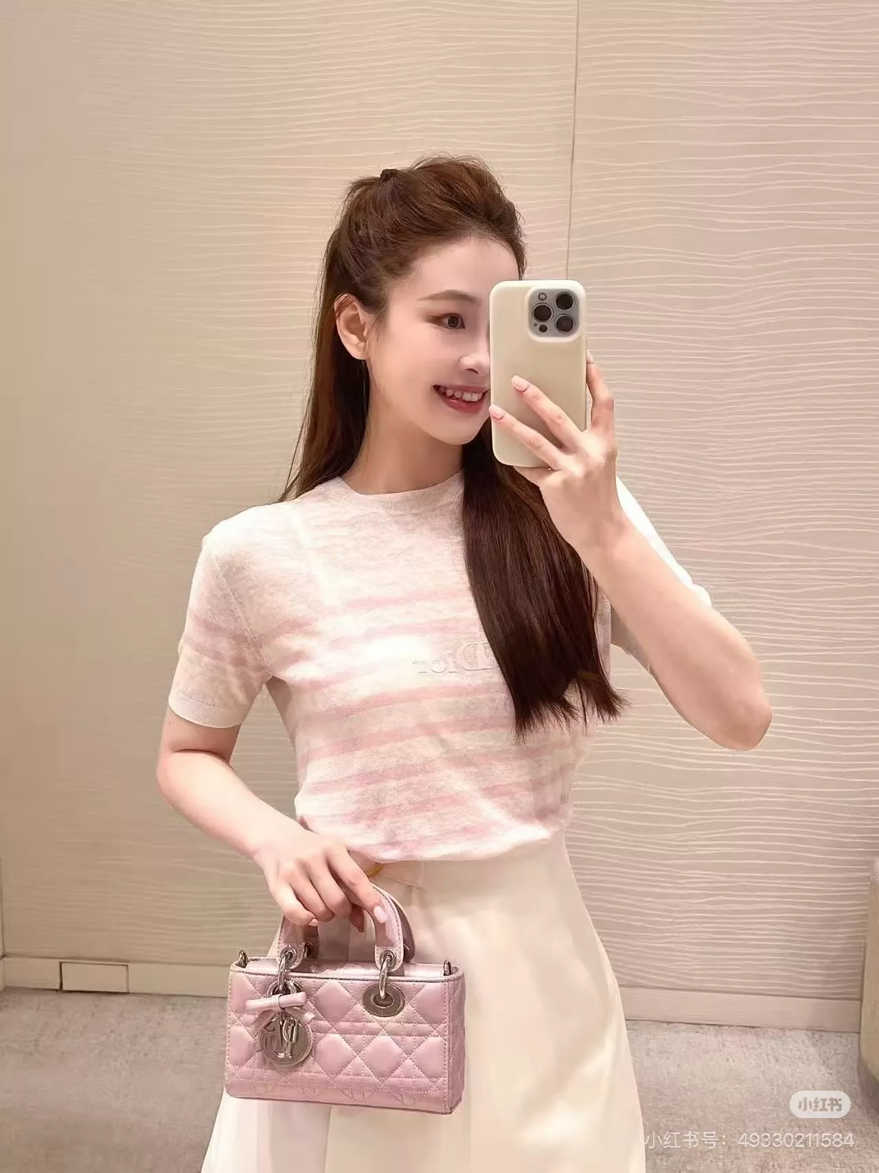 디올 고리 장식 하이웨이스트 팬츠 스커트 상세 이미지 15