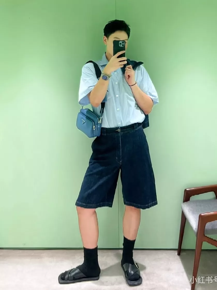 프라다 딥블루 데님 쇼트 팬츠 상세 이미지 53