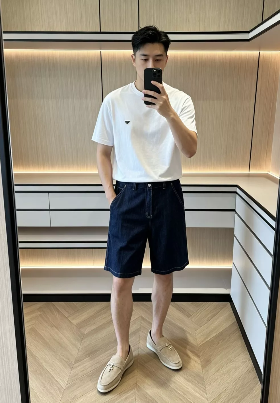 프라다 딥블루 데님 쇼트 팬츠 상세 이미지 78