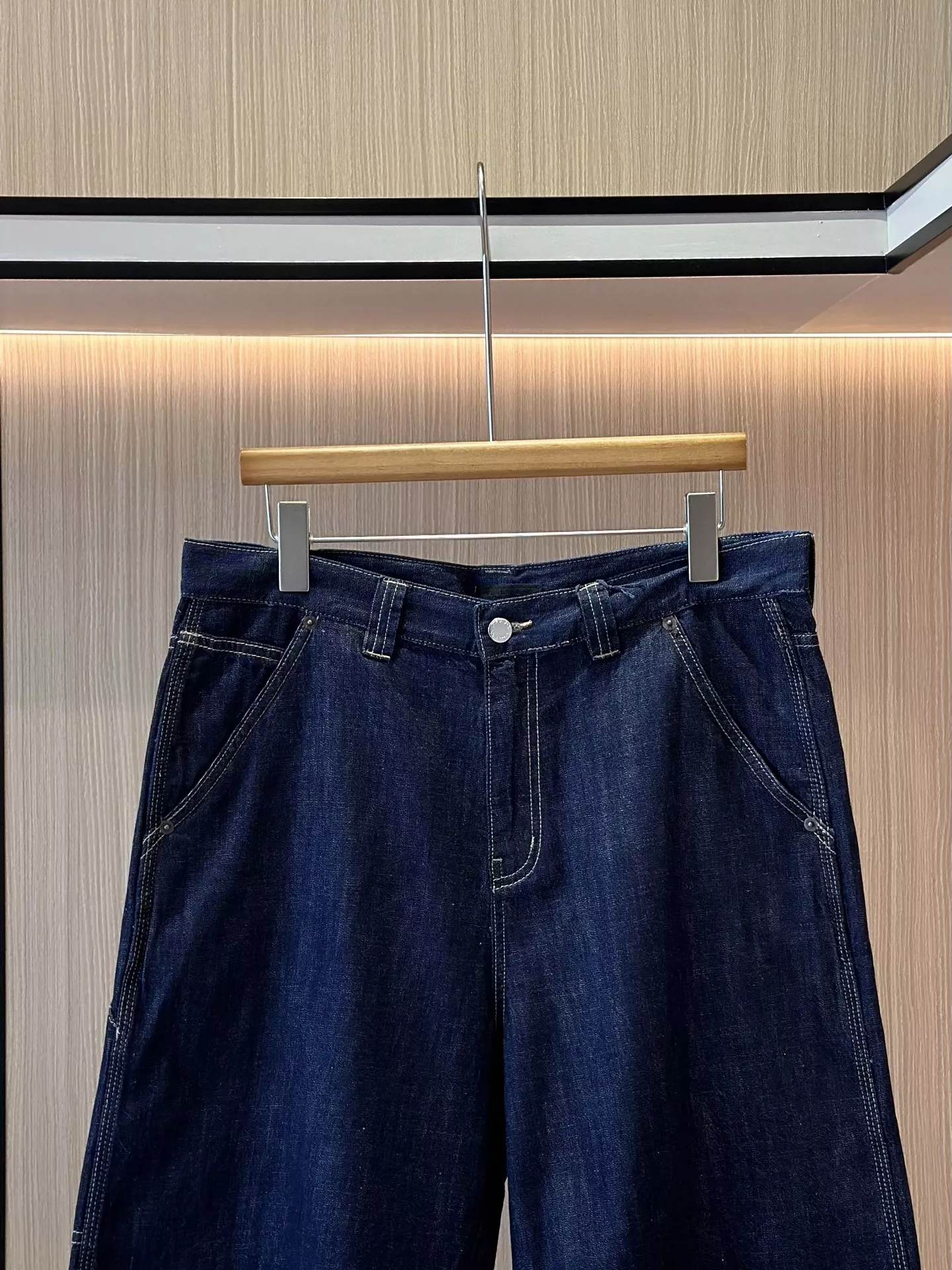프라다 딥블루 데님 쇼트 팬츠 상세 이미지 4