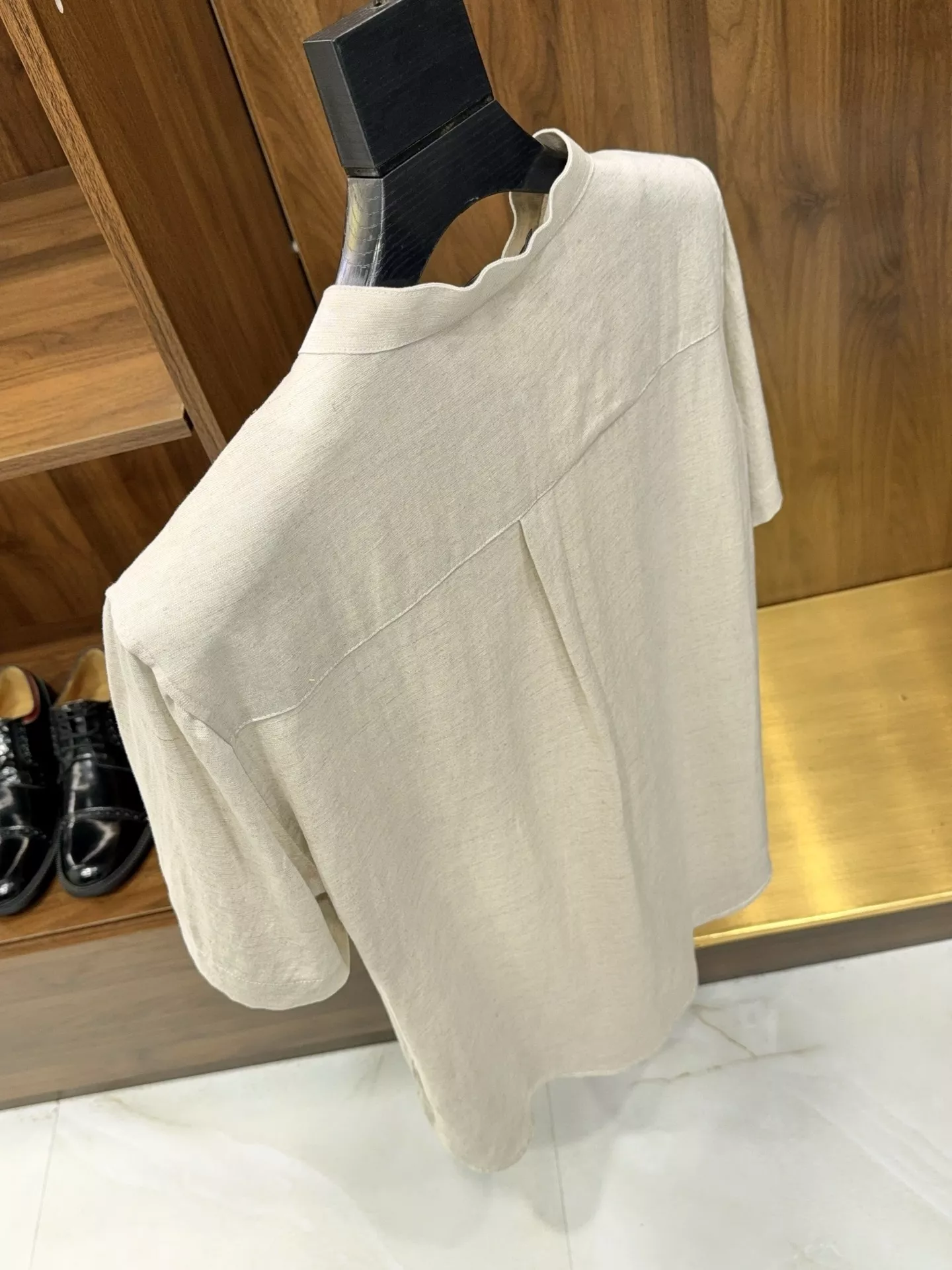 브리오니 헨리넥 스탠드 칼라 반소매 셔츠 상세 이미지 18