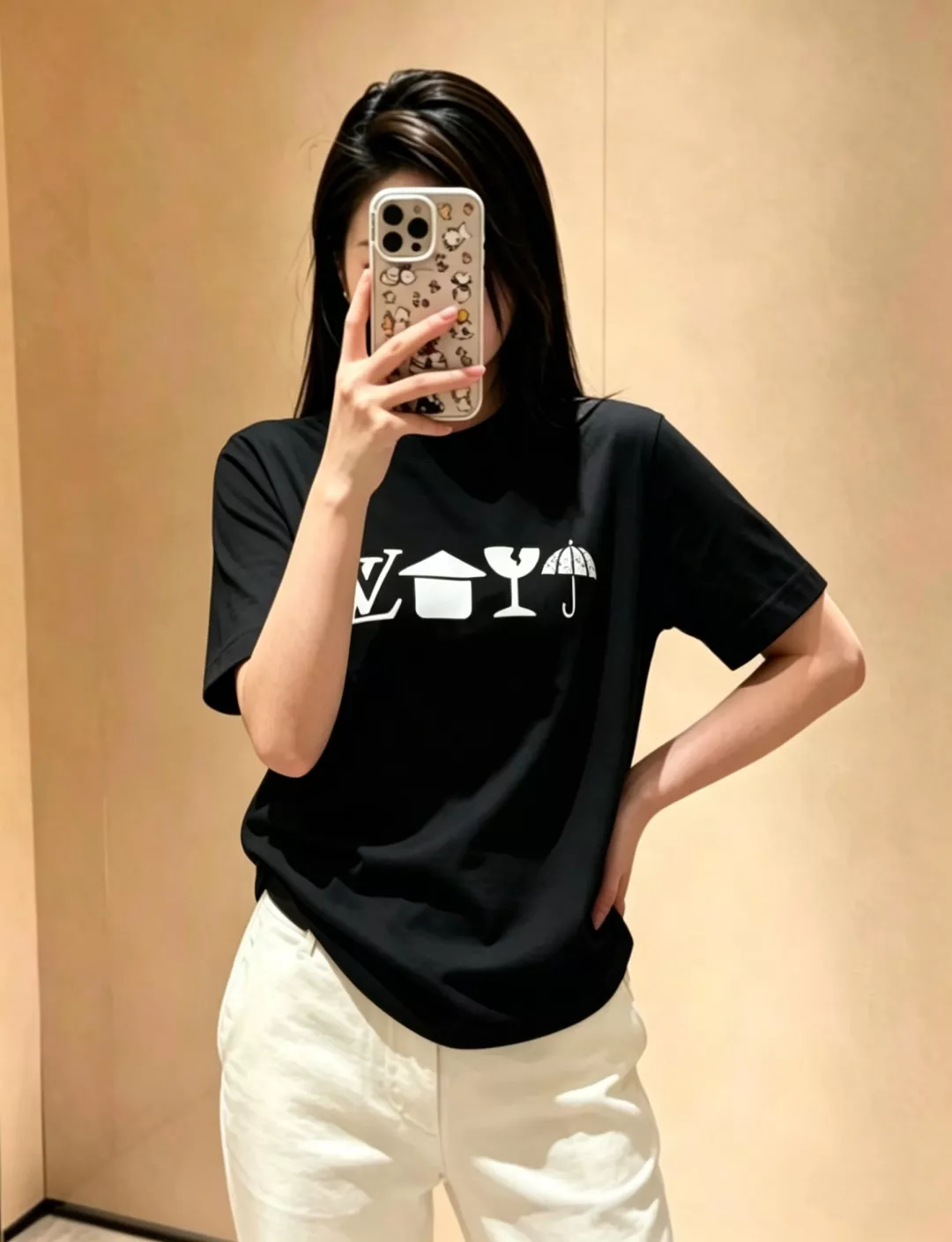 루이비통 코튼 반소매 프린트 티셔츠 상세 이미지 9