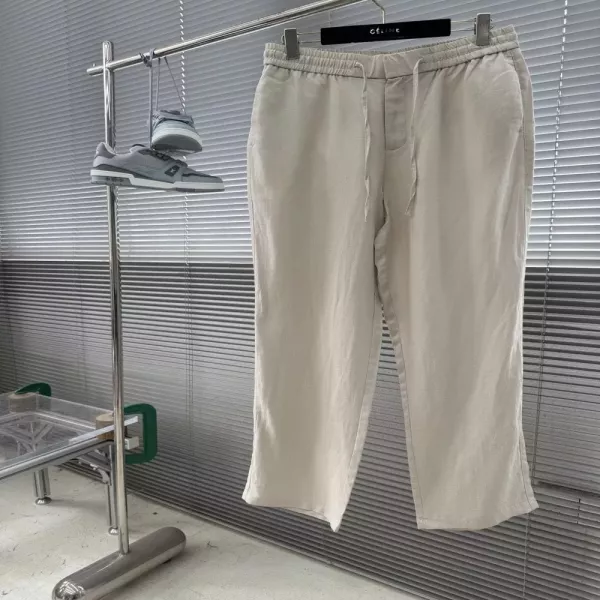 제냐 린넨 라이오셀 혼방 스트레이트 캐주얼 팬츠