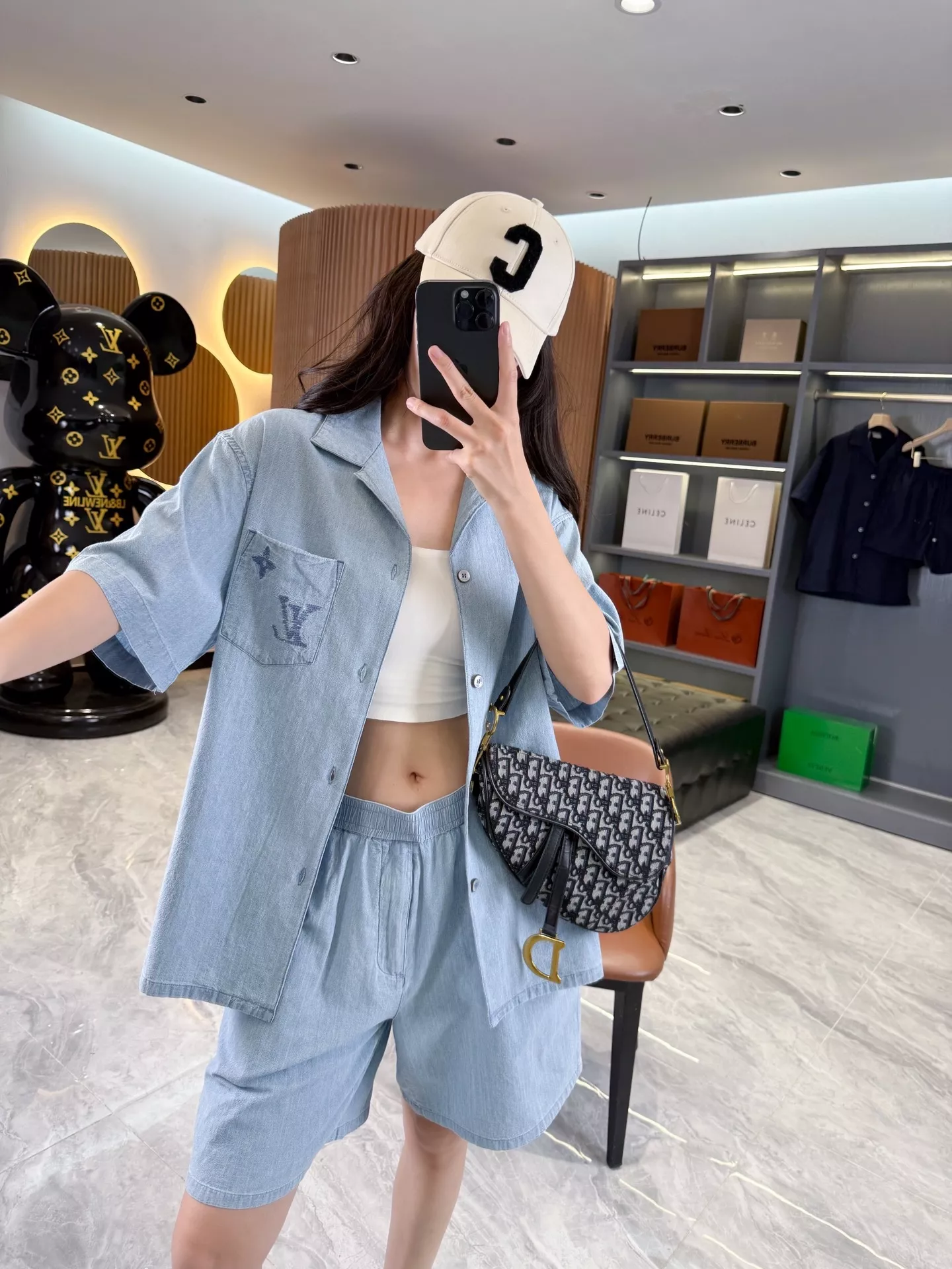 루이비통 데님 반소매 셔츠와 쇼츠 세트 상세 이미지 74