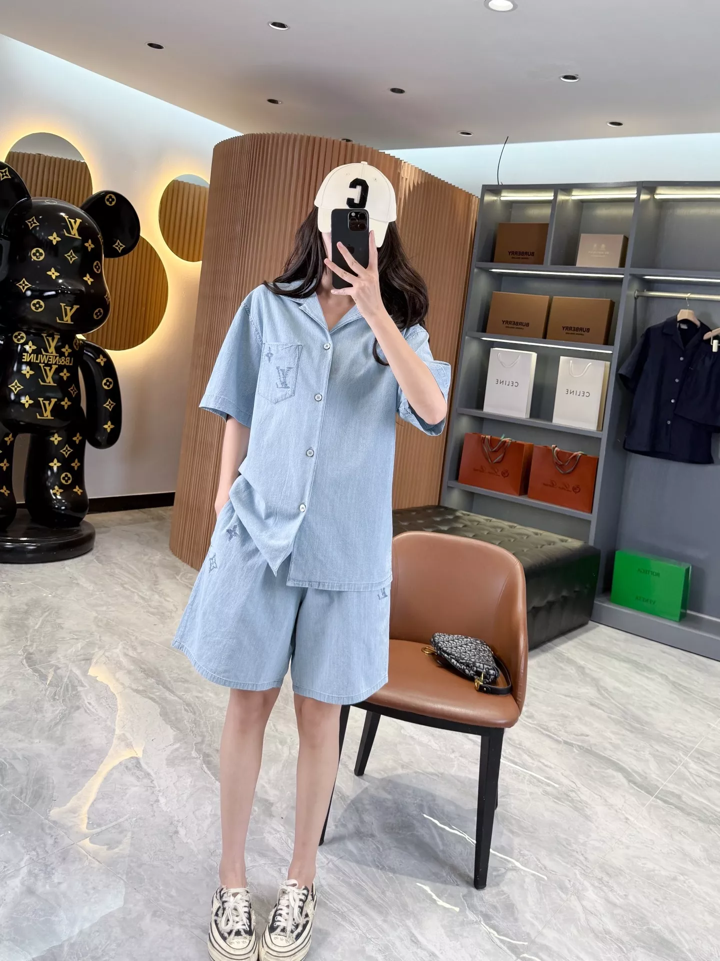 루이비통 데님 반소매 셔츠와 쇼츠 세트 상세 이미지 68